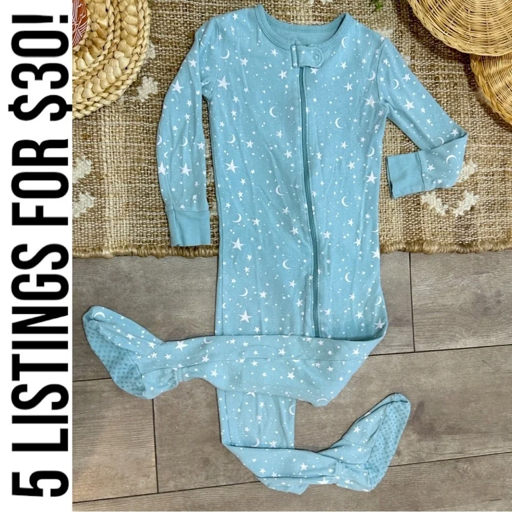 Old Navy Toddler Girl Star Print Zip Footie Pajamas Blue Starry Kids One Piece